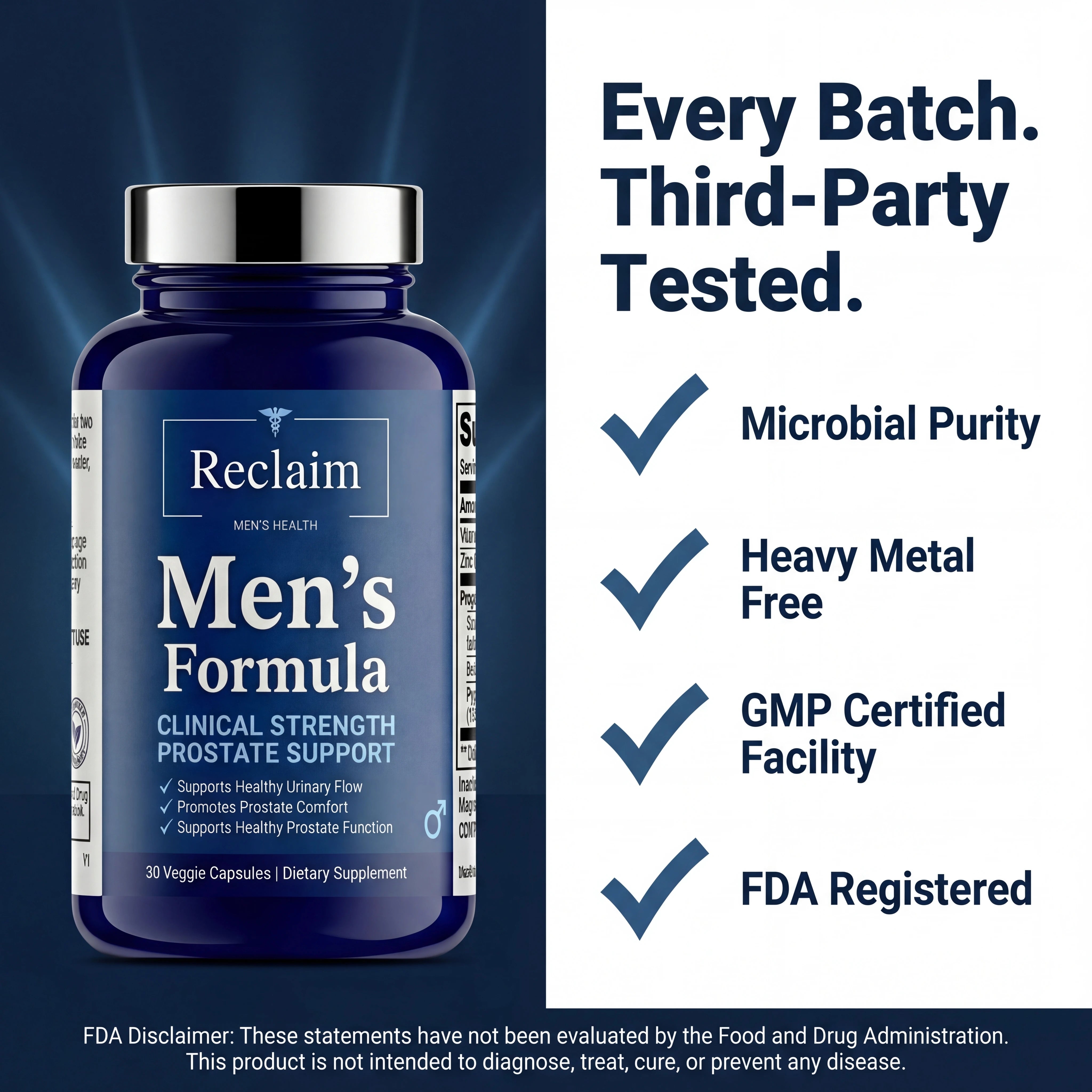 Reclaim Men's Formula — Clinical Strength Prostate Support | 30 Softgels