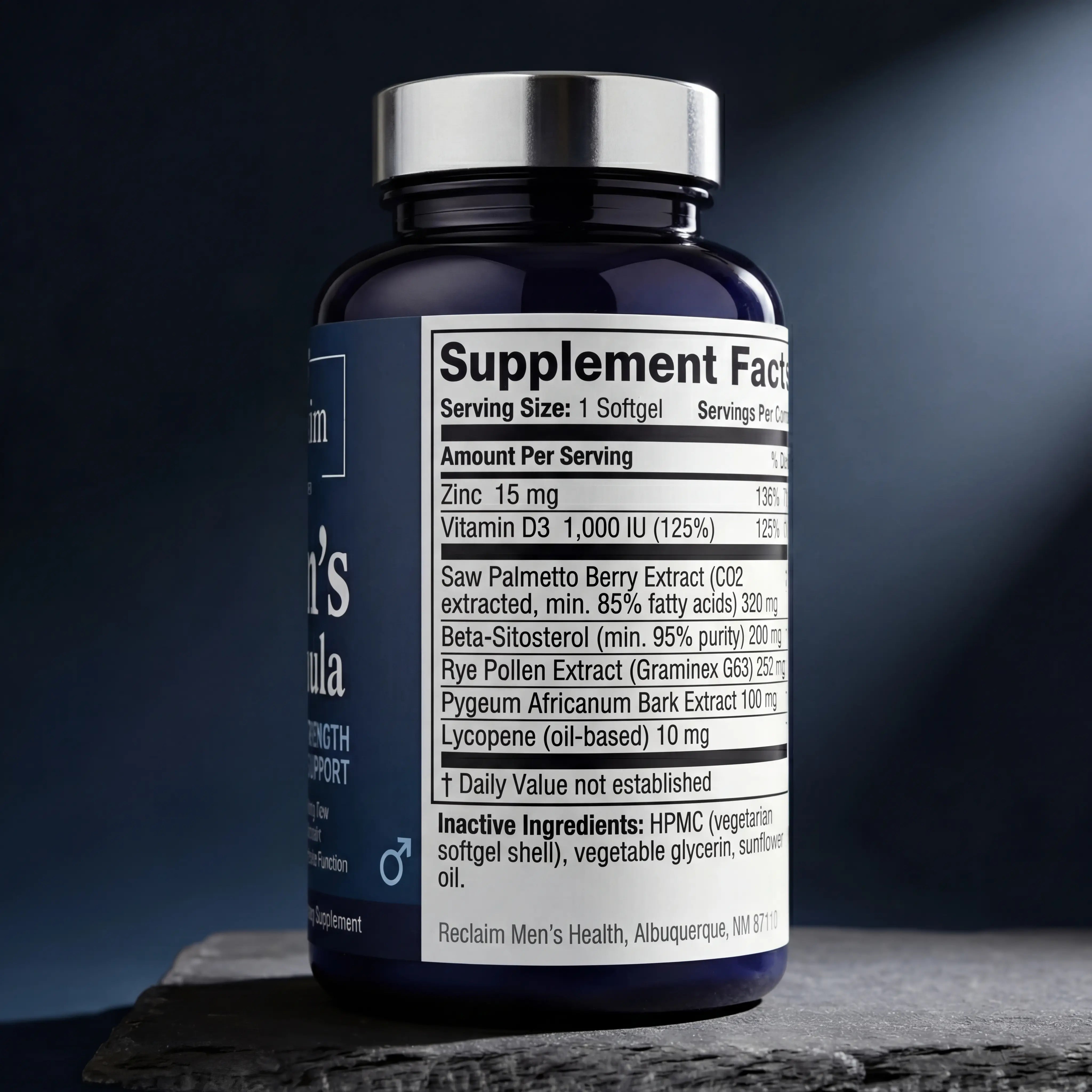 Reclaim Men's Formula — Clinical Strength Prostate Support | 30 Softgels